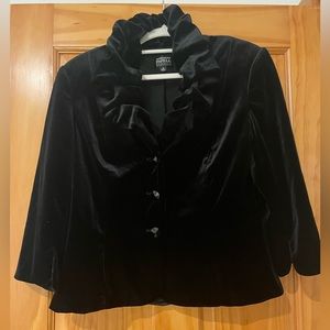 Adrianna Papell Velvet Ruffle Evening Jacket - Sz 12 - EUC
